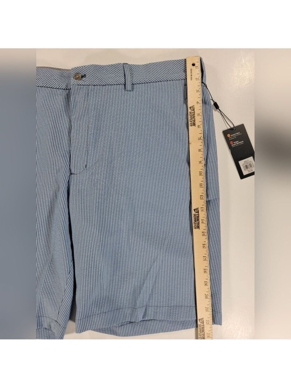 NEW Walter Hagen 11 Majors Golf Shorts Mens 42 Navy Blue Striped Seersucker NWT - Picture 10 of 13